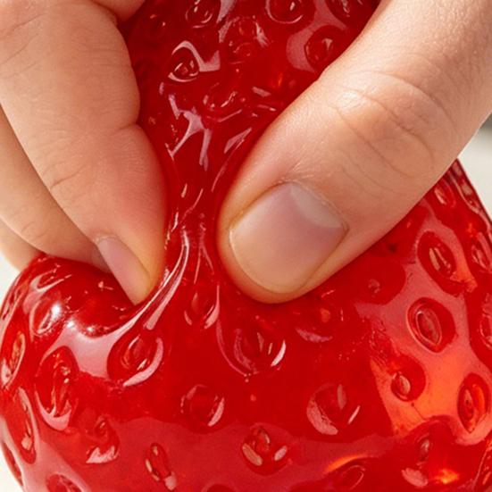 Portable Stress Relief Toy Strawberry Squeeze Toy Ball for Adults Soft TPR Fruit Finger Restlessness Reducer Fidget Focus Enhancer Party Favors
