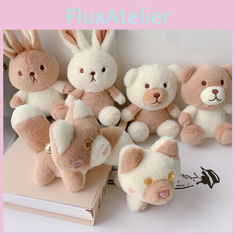 Milk Tea Bunny Plush Keychain With Short Plush Material For Teen Gift