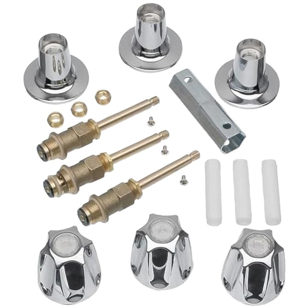 1PC Shower Trim Set Fit 3-Handle Tub And Shower Faucets Bathtub & Shower Trim Kit For Most Faucets Set-Chrome Finish 25x12x6cm