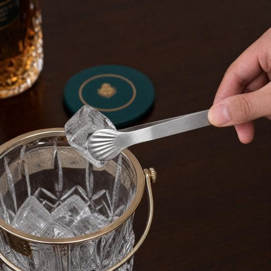 2Pcs Mini Serving Tongs, Compact Stainless Steel Ice Tongs, Hand Palm/Round Spoon/Shell Shape Sugar Cube Tongs for Tea, Charcuterie Board, Party Food
