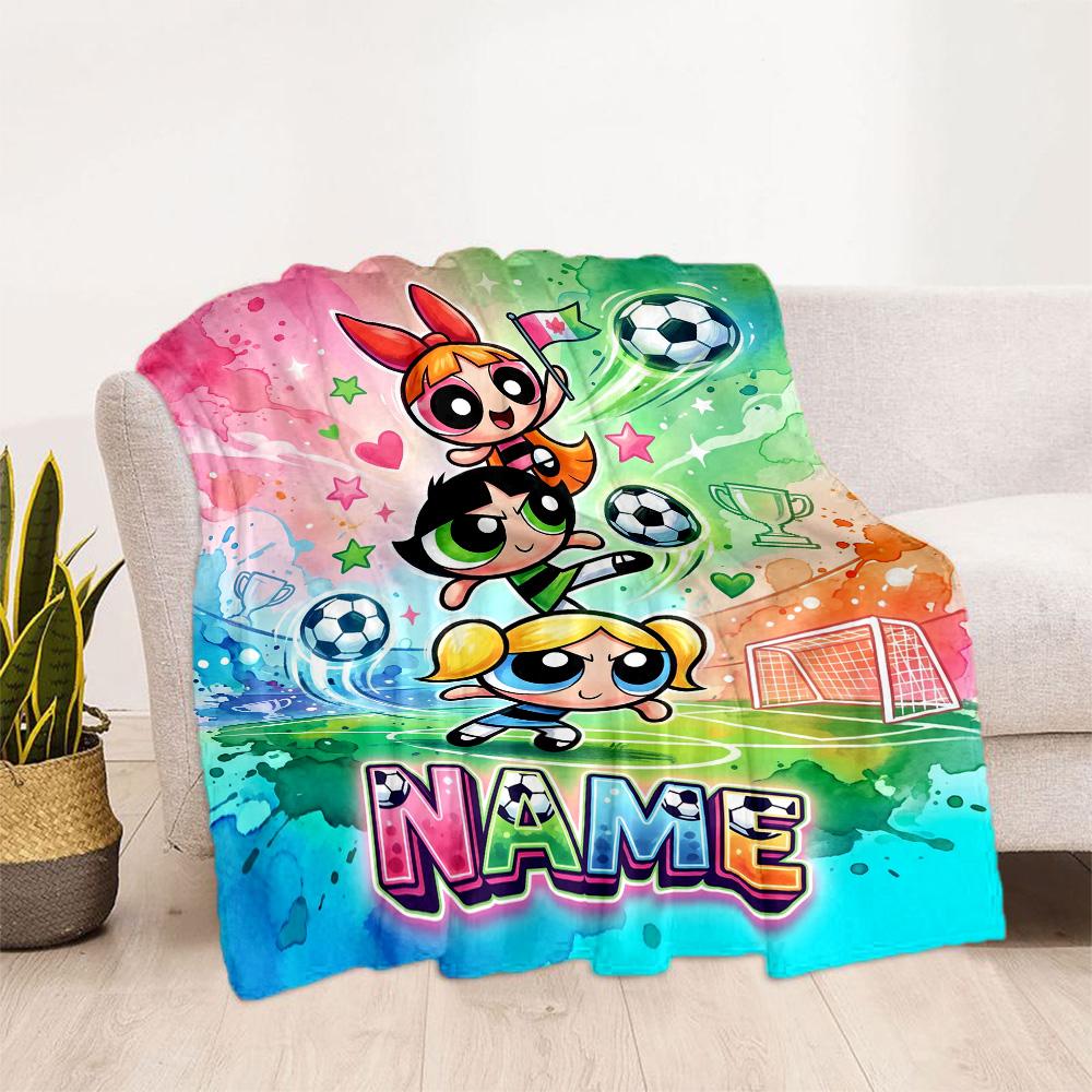 Soccer Fun All Customize Your Name Blanket Cozy Personalized Blanket Comfortable for Bedding Picnics Home Decor Office Chair All-Season Use