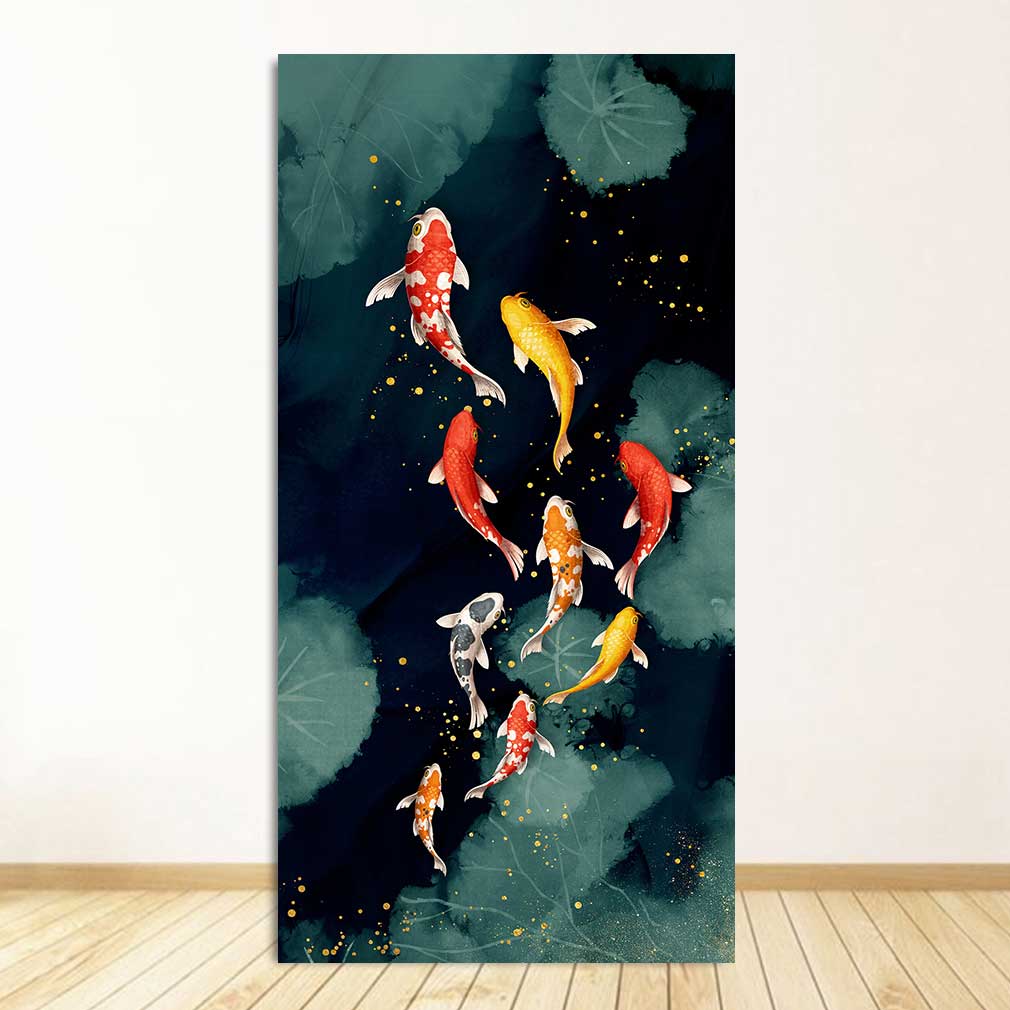 Pond Canvas Painting Modern Posters and Prints Wall Art Picture for Living Room Home Decor Cuadros Koi Fish Feng Shui Carp Lotus