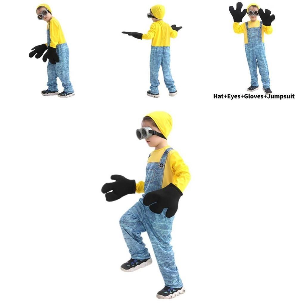 Minions Children's Cos Clothing For Halloween Despicable Me Anime Cartoon Cosplay Costume Stage Performance Suit