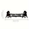 1pc Rustic Metal Horse Welcome Sign Home Decor Indoor Outdoor Unique Wall Art Gift for Halloween Christmas New Year