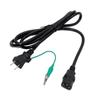 PSE Certified Japanese Power Cord with Alligator Clips, 3-Core, 0.75/2 Square, 1.8 Meters