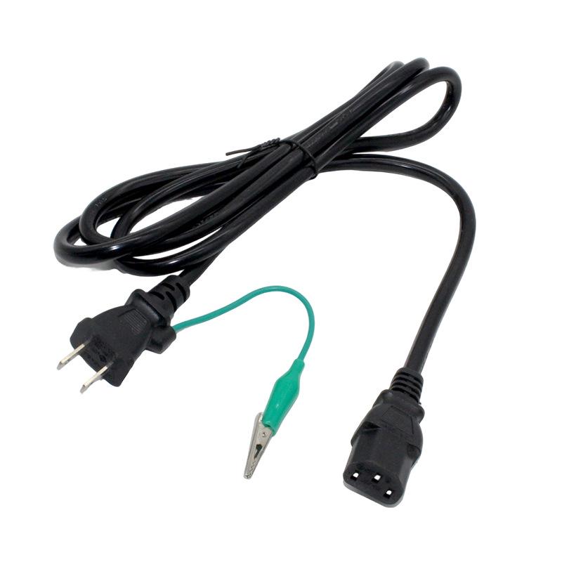 PSE Certified Japanese Power Cord with Alligator Clips, 3-Core, 0.75/2 Square, 1.8 Meters