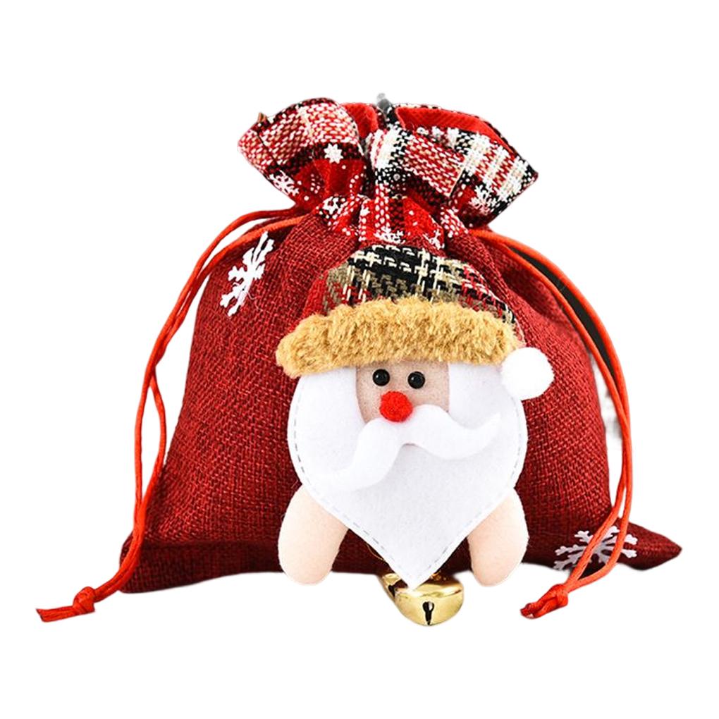 

Рождественские сумки на шнурке Колокольчик Санта-Клаус Снеговик Сумка для хранения Дверь Конфеты Носок Большая вместимость Сумка-держатель Новый год santa claus
