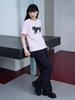 THE GREEN LAB Lovely Cat Short Sleeve T-Shirt [Strawberry Pink]