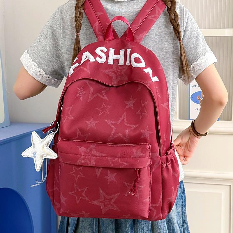 Schoolbag Japanese Ins Fashion Trend Star School Bag Student Korean Edition Large Capacity Lightweight Backpack Mori Simple Backpack