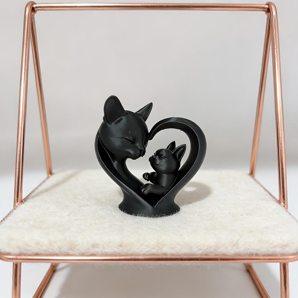 Mother and Child Cats Statues Animal Sculptures Cats Figurines Ornament for Living Room,Bookshelf,Side Table Decorations