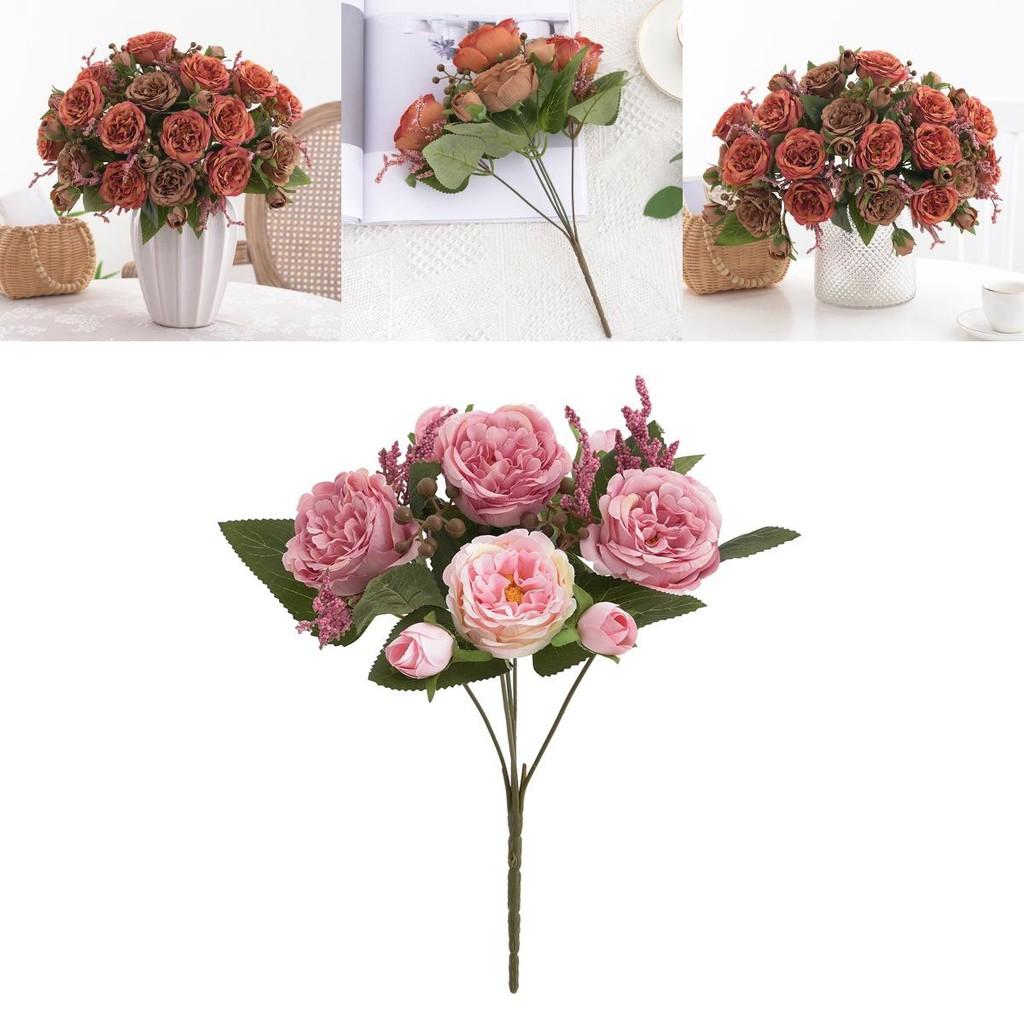 Peony Silk Flower Home Decor Wedding Centerpiece With Realistic Design For Photography