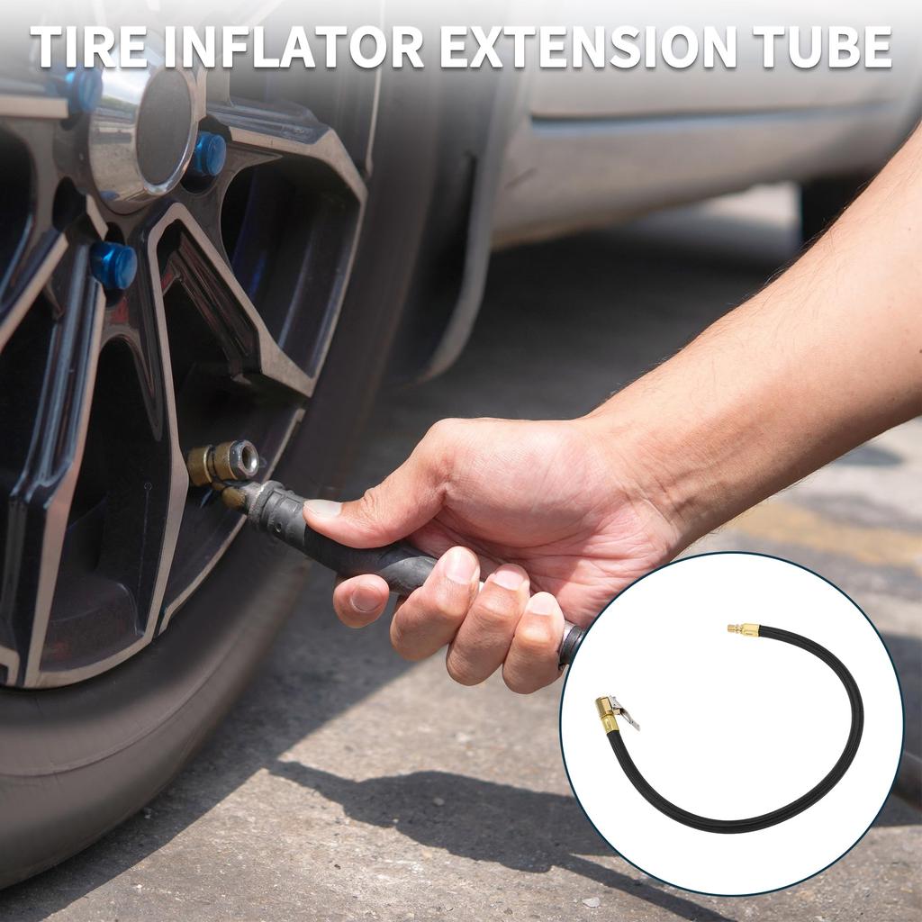 TUCKBOLD Car Tire Inflator Extension Tube 0.305"x32TPI Durable Air Pump Extension Hose Adapter Tire