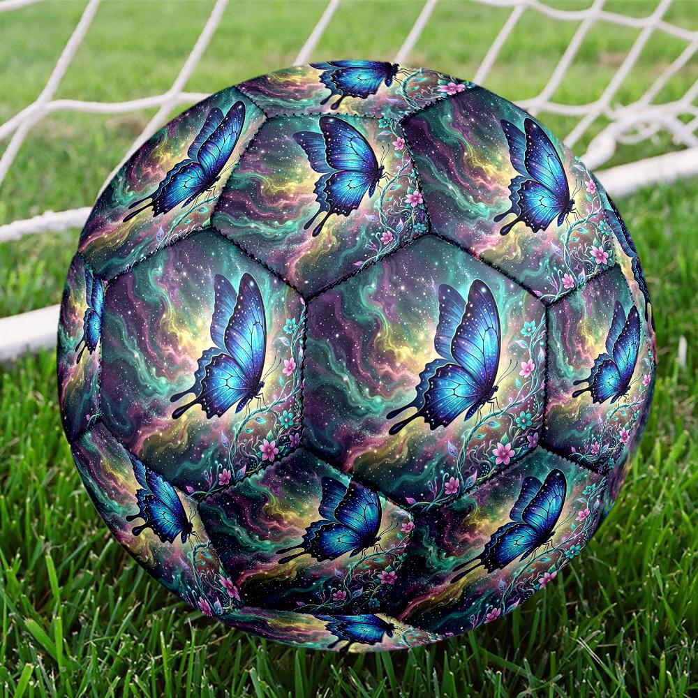 1pc Cosmic Butterfly Garden Size 5 Soccer Ball Professional Lightweight Durable Match Training Football Indoor &Outdoor Sports BallTraining Ball y73