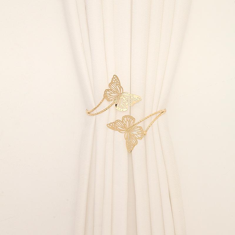 

Элегантные Преувеличенные Ажурные Подхваты для Штор с Цветочным Узором, Минималистичный Металлический Дизайн с Бабочками