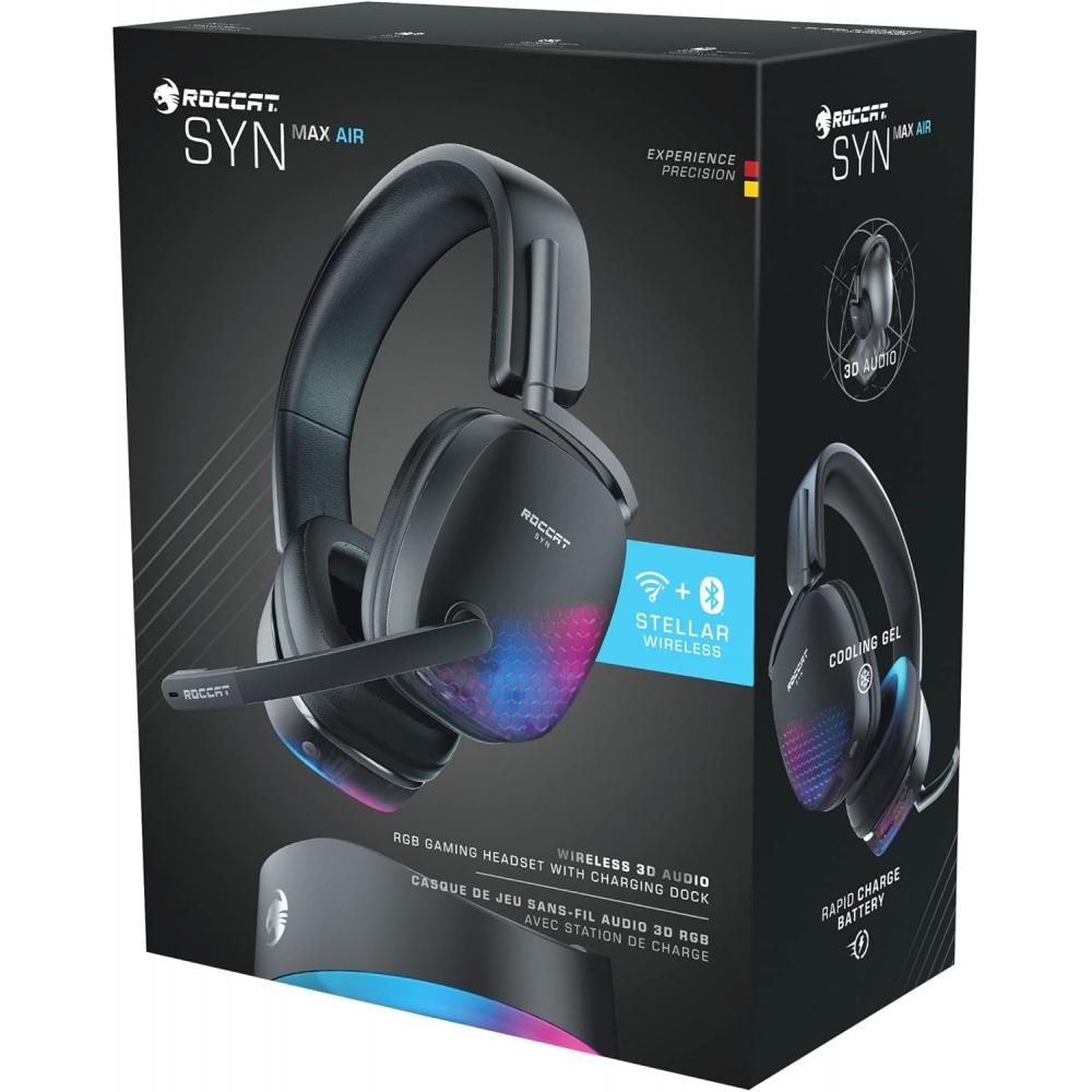 Roccat Gaming Headset Syn Max Air Black Pc Ps5 Ps4 Switch 3d Audio