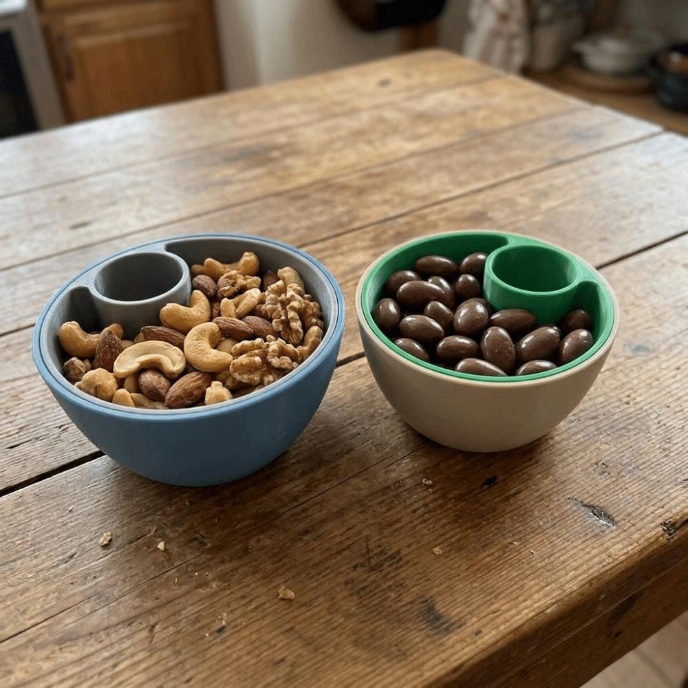 3D Printed Double Nut Bowl Round Berry Strainer Basket Practical Snack Serving Bowl Easy To Clean