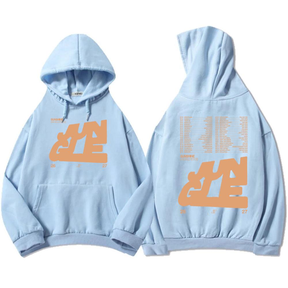 Jungle Sunshine Tour 2026 Felpe Manica Lunga Uomo Felpa con Cappuccio Design Stampa Grafica Sudaderas Unisex Streetwear Merch