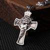Vintage Stainless Steel Cross Necklace Pendant Portrait Titanium Steel Jewelry Hip Hop Style