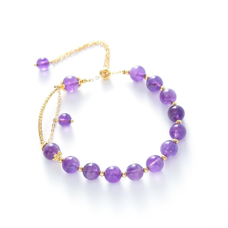 

Natural amethyst bracelet Bangles Women Fashion Jewelry accessories Gift фіолетовий