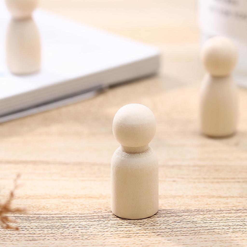 EXCEART Wooden Peg Peg Wooden Handmade Wooden Unfinished Can Be Wooden 40 Gift Doll, Doll, Doll, Doll, Doll, Painted, Dyed, Pegs, Decorated,
