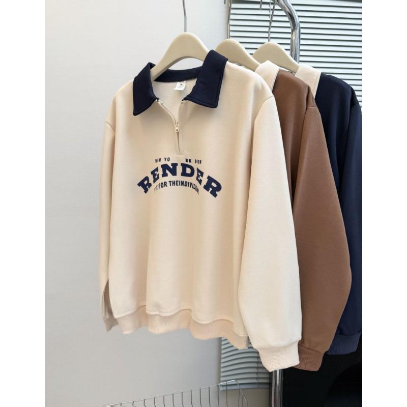 Real shot lo collar half zipper composite large size sweater women s thin loose new coat S 2880₽