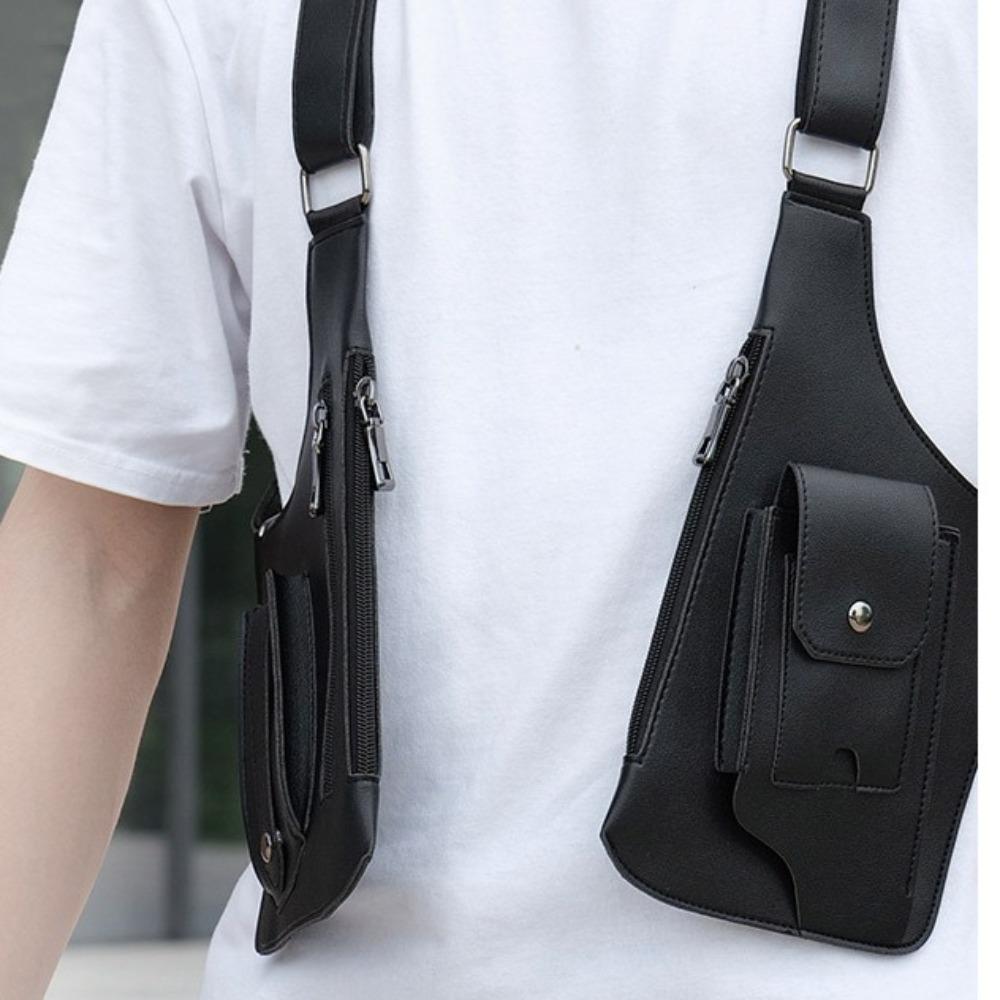 Vintage Underarm Strap Wallet Pocket Luxury Double Shoulder Pouch Retro Mobile Phone Purse Pack