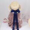 Small Sweet Lolita Straw Hat Lolita Princess Lace Bow Ribbon Straw Hat Women Girls Summer Straw Hats Beach Sun Hat