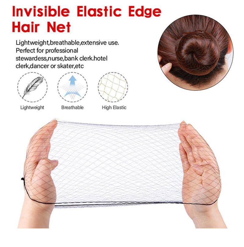 10-100Pcs Elastic Nylon Hairnet Hair Nets For Wigs Weave Invisible Hair Soft Lines Dancing Hairnet for Bun Hair Styling Tools