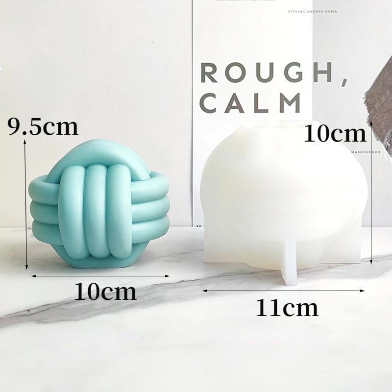 New Cross Knot Candle Silicone Mold 3D Twine Spherical Candle Making Supplies Diy Handmade Soap Plaster Epoxy Casting Tool