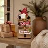 Christmas Decorations for Fireplace Table Decoration, Rustic Wooden Tabletop Sign, Vintage Farmhouse Decorative Desktop Plaque Holiday Party