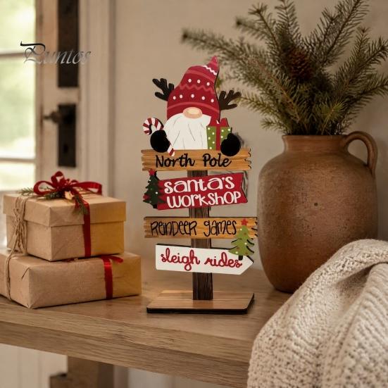 Christmas Decorations for Fireplace Table Decoration, Rustic Wooden Tabletop Sign, Vintage Farmhouse Decorative Desktop Plaque Holiday Party