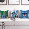 MINISO Cartoon S-Stitch Cute Cushion Cover Living Room Headboard Bedroom Office Cushion Cushion Sofa Nap Time Pillow Case