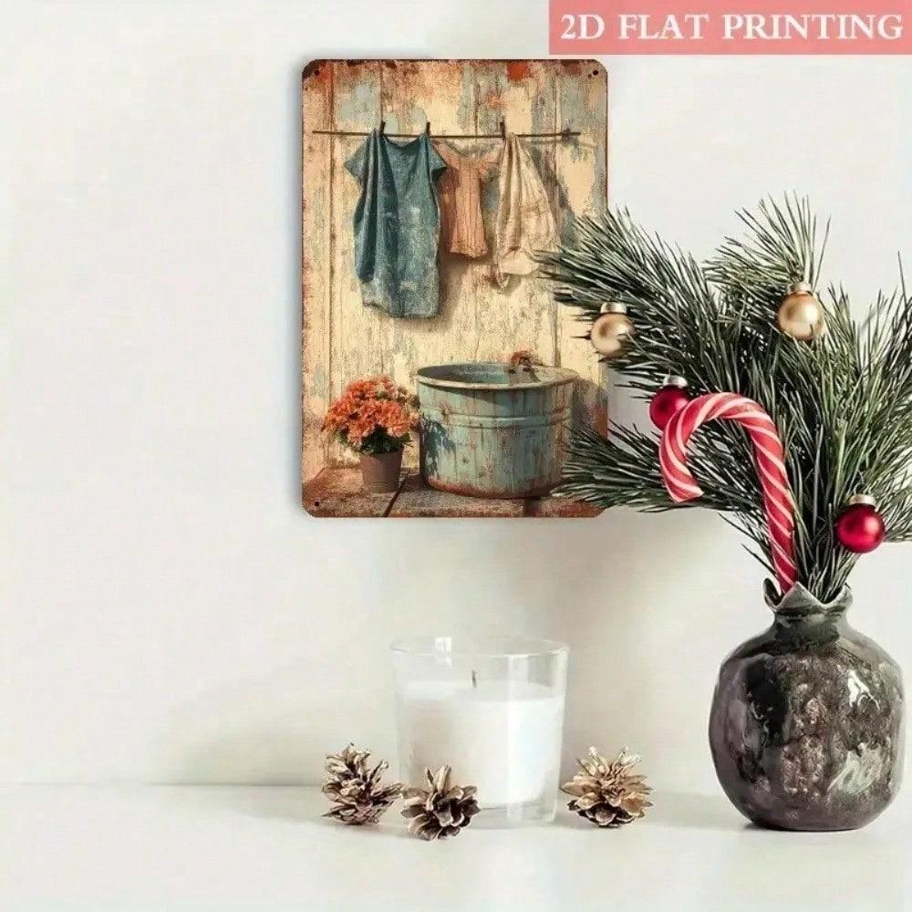 Vintage Laundry Metal Wall Art Garage Decor Poster