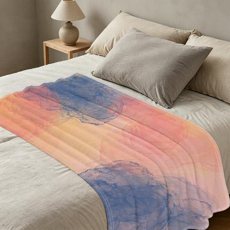 Abstract Art Series Fleece Blanket Soft Cozy Warm Throw with Bound Edge, Ideal for Home Sofa, Christmas & Halloween Decor
