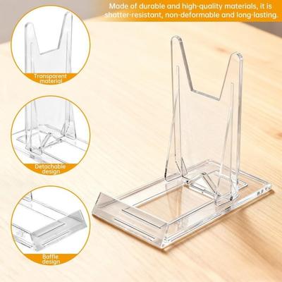 5Pcs Adjustable Sliding Clear Display Stand Transparent Acrylic Art Exhibition Rack Multifunctional Plate Holder Picture Display