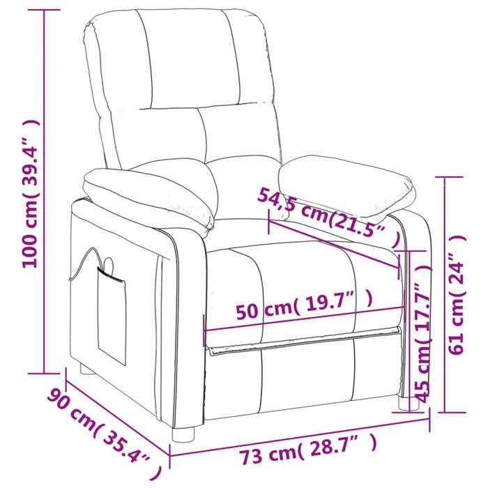 VidaXL Fauteuil de massage Crème Tissu 289681