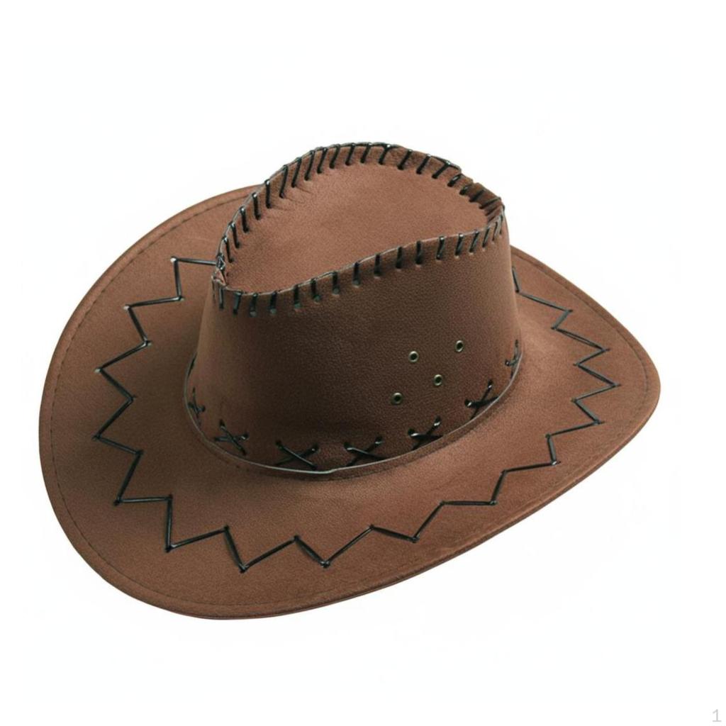Cowboy Hat, Wide Brim, Breathable, Outdoor Sun Protection One Size Black