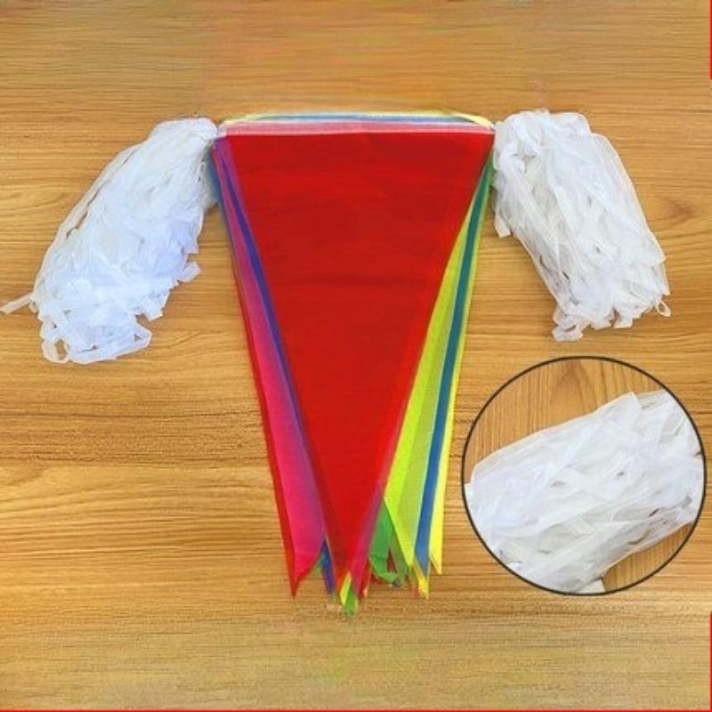 50/80/100M Multicolored Triangle Flags Bunting Banner Nylon Fabric Pennant Festival Outdoor ColorfulHomeWeddingHangingDecoration