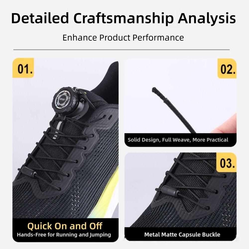 1Pair New Thick Rope Swivel Buckle Laces Quick Lock Easy Installation No Tie Shoelaces Automatic Shoelaces Children Adults