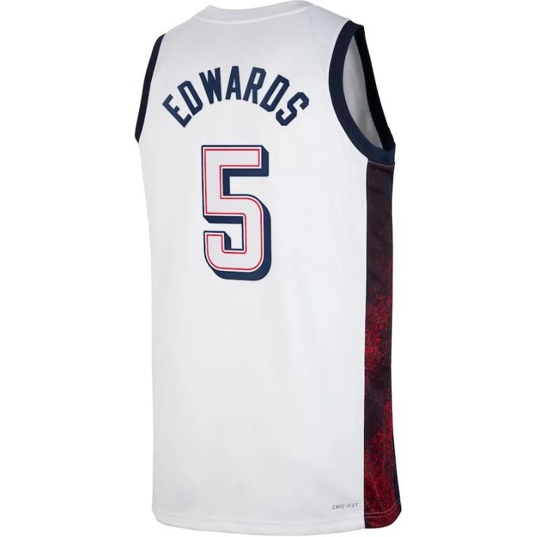 Nike United States Olympic Basketball Team Collection Anthony Edwards Swingman Basketball Jersey Men's White FV5517-100-5
