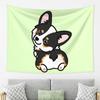 Black Tricolor Corgi Tapestry Decor Art Aesthetic Tapestries for Living Room Bedroom Home Wall Cloth Wall Hanging