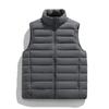 Men's Lightweight Winter Down Vest, 90% Insulated with Stand Collar, Short Fit for Sports, Group Purchase & Custom Printing Available