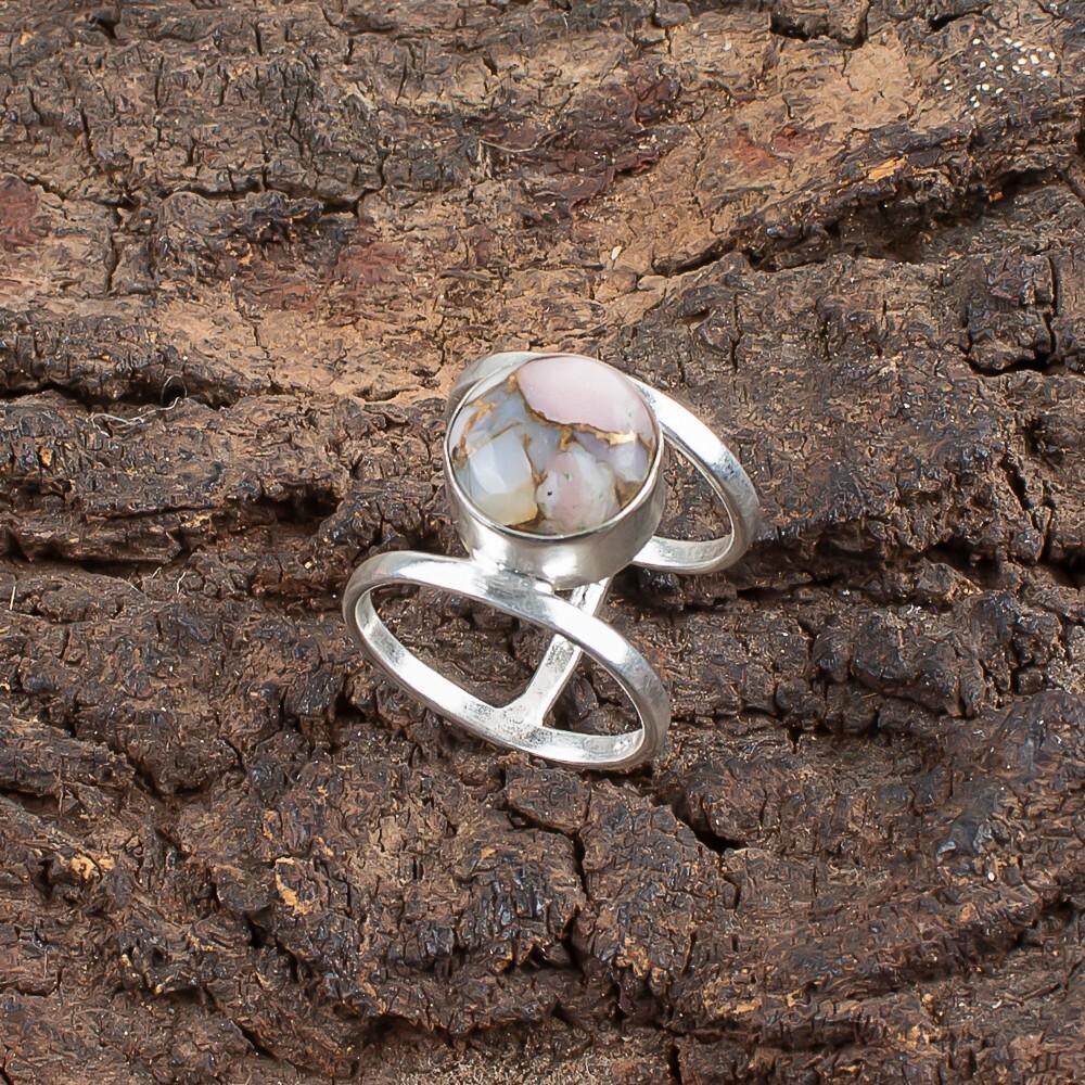 

Natural Pink Opal Turquoise Gemstone 925 Sterling Silver Artisan Jewelry Ring RR-13-38 13