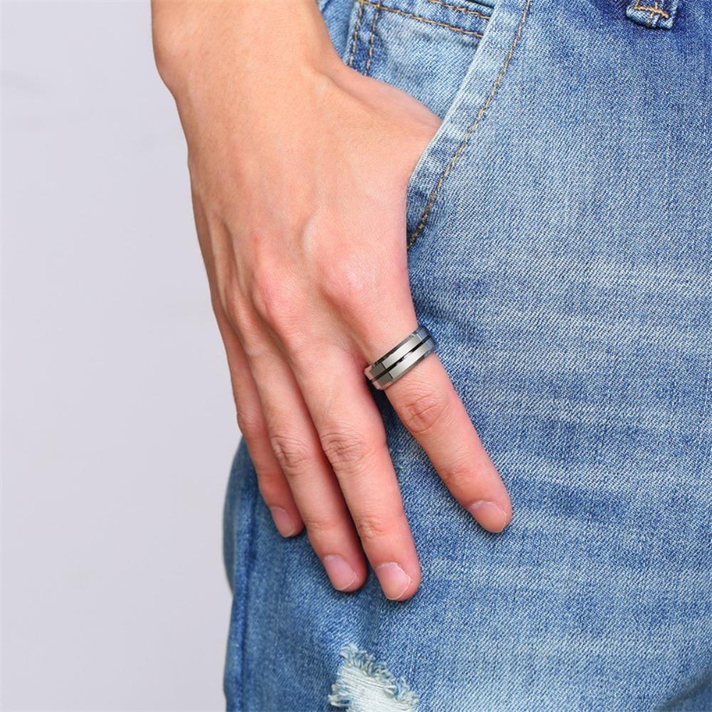 Anello Apribottiglia in Acciaio al Tungsteno 8mm Gioiello da Uomo alla Moda Accessorio di Moda Resistente