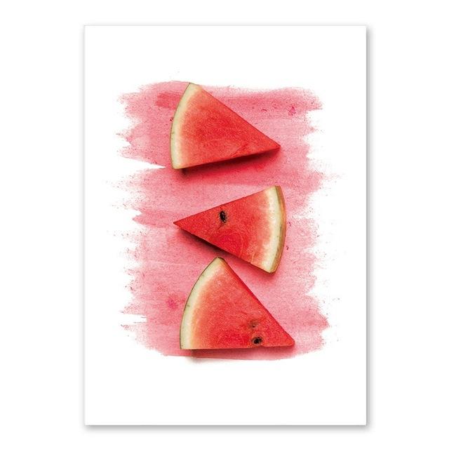 

Современная декоративная живопись для гостиной, свежие фрукты, скандинавские куадросские декорации, салон, арбуз, лимон, постеры и принты 21*30cm