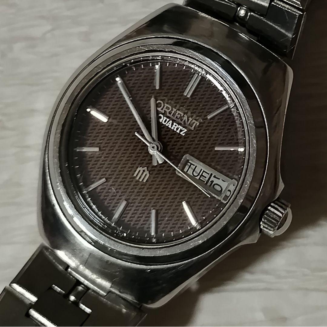 [Rare operation item] Orient ORIENT vintage quartz wristwatch brown