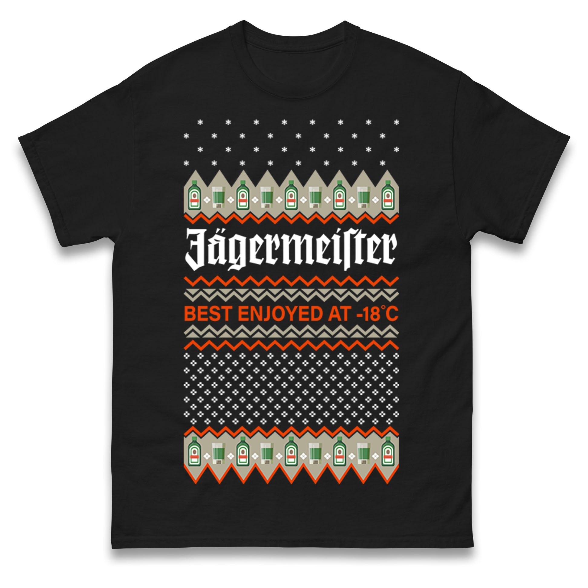 

Jagermeister Лучше всего пить при -18 Рождественская футболка Мужские Женские Унисекс Топы Футболки 4XL