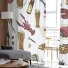 Bunte Bier Handzeichnung Muster Tüll Transparente Vorhänge für Wohnzimmer Schlafzimmer Küche Dekoration Voile Organza Vorhänge