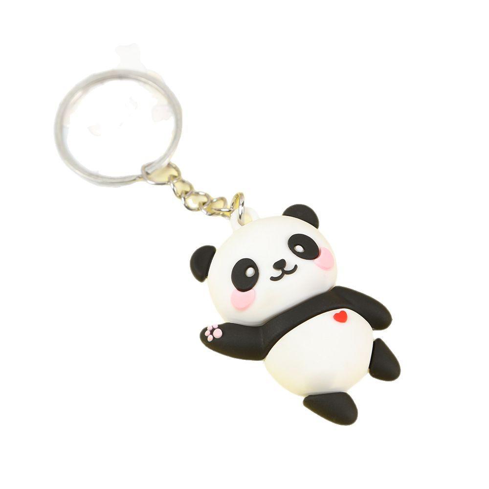 Cartoon Panda Keychain: Soft Rubber Doll Bag Charm, Couple Pendant Gift