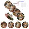 1 Set Cat Embroidery Kit Embroidery Frame with Patterns Fabric Material Package Scissors Seam Remover DIY Craft Kits Decoration